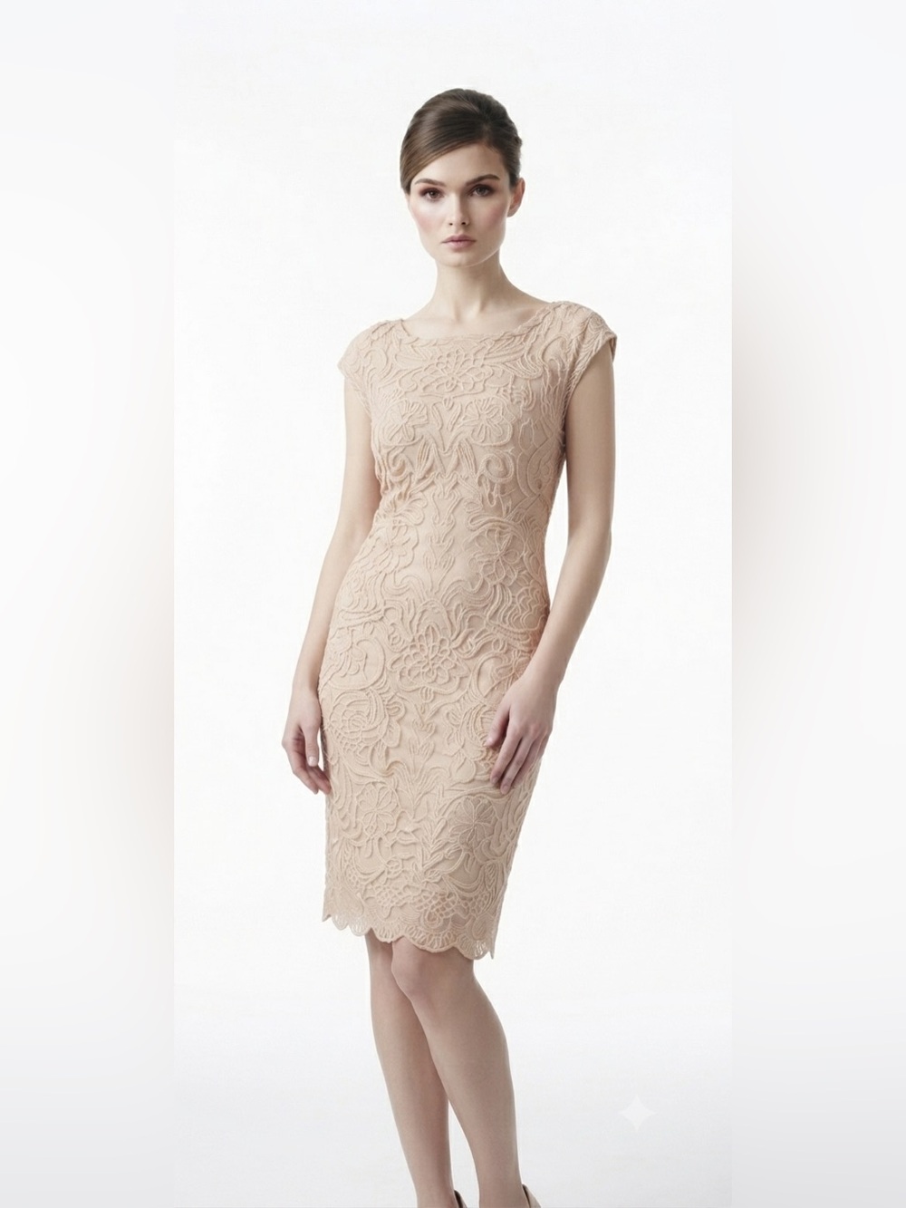 Sue Wong blush embroidery dress